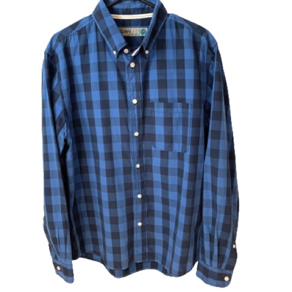 2/$10🔥 Blue and Black Plaid Button Down Long Sleeve Shirt